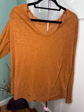 Free People Sienna Snap Small Women's Lightweight Long Sleeve Top Orange (flaw)